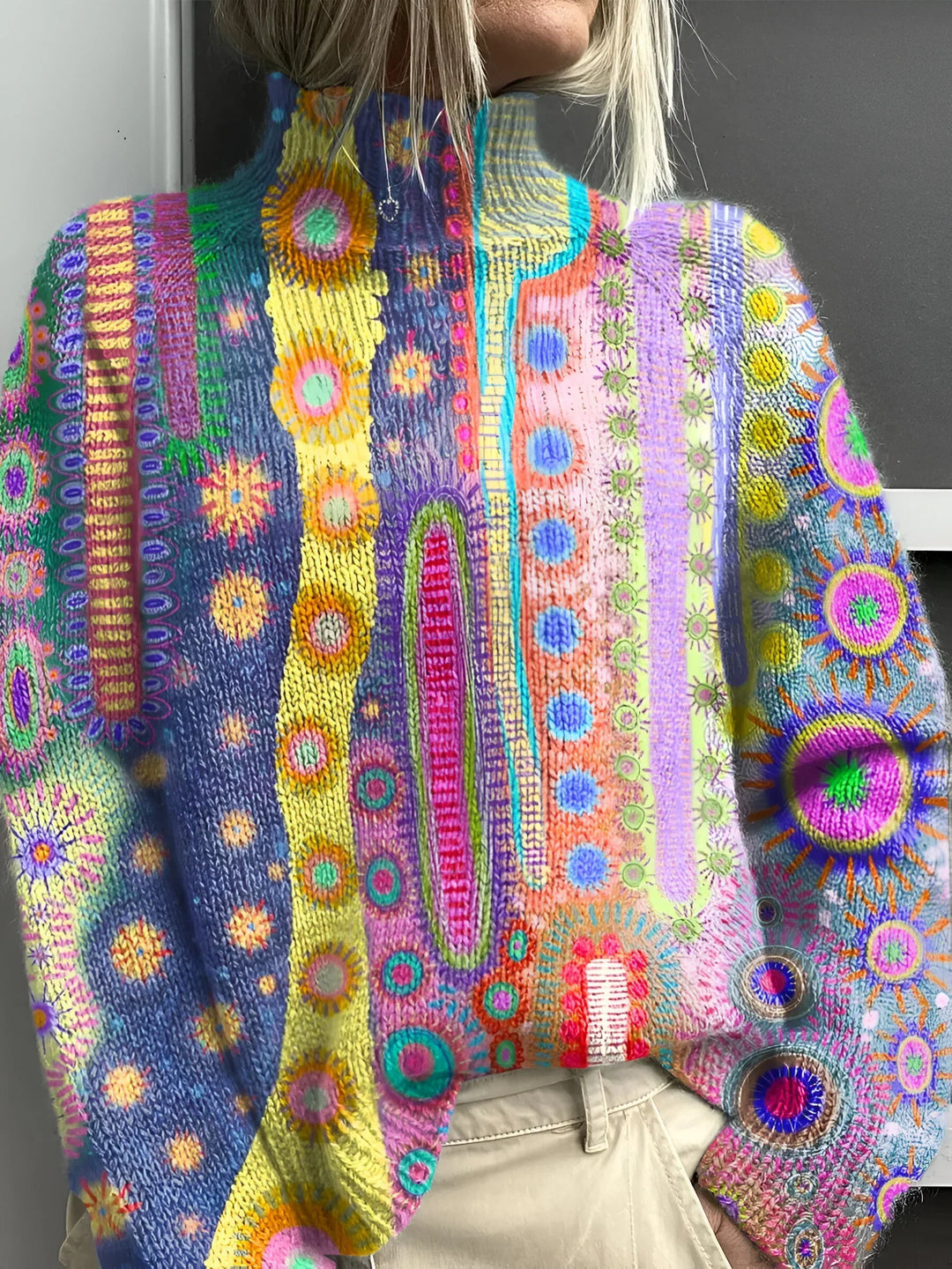 Maci | Kolorowy Sweter z Golfem