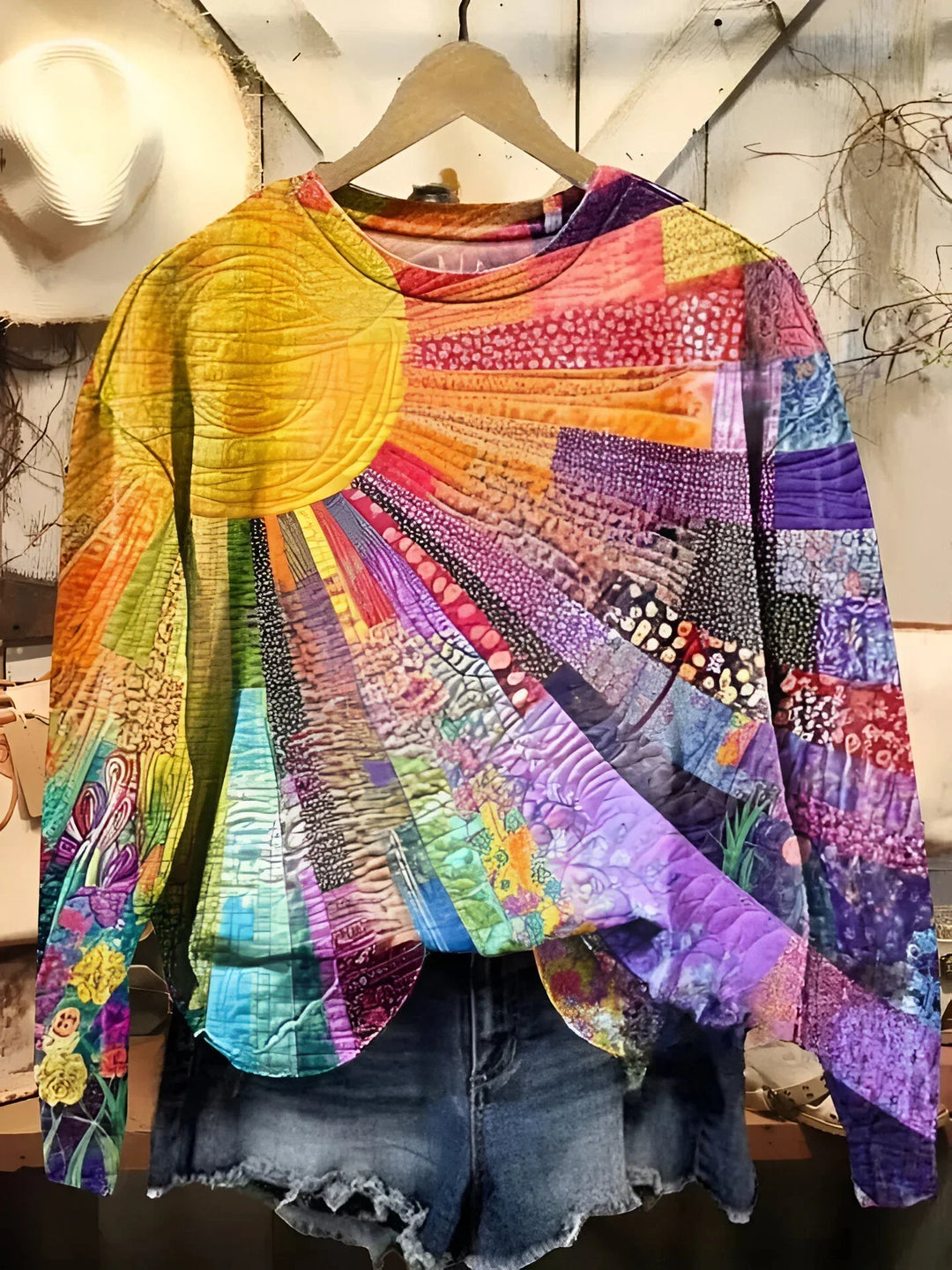 Quirine | Kolorowy kolaż słoneczny - Bluza